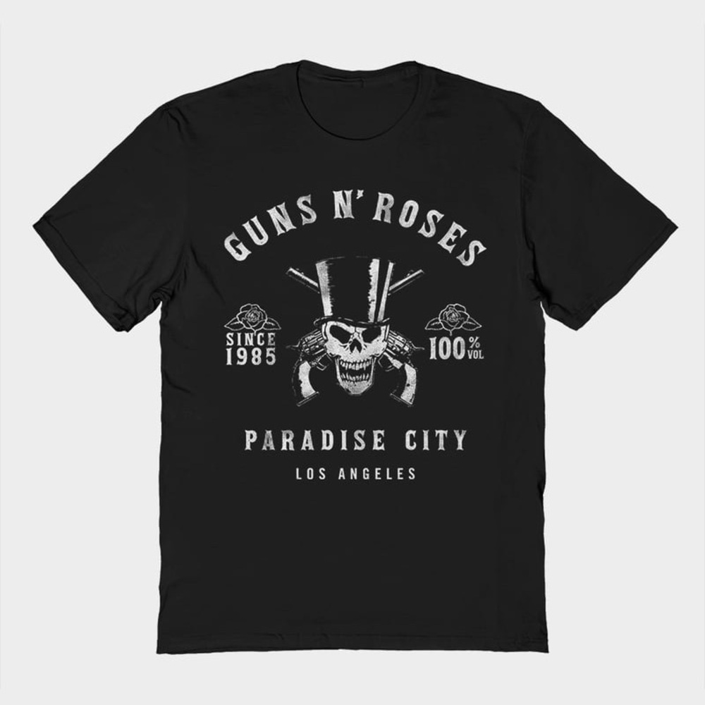 NWOT- GUNS N' ROSES Whiskey Label Black Womans Graphic Band Tee Shirt